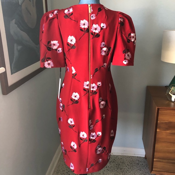 Calvin Klein Red Floral Embroidered Dress 10 NWT - Picture 2 of 8